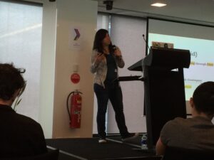 Just noticed that @zarahjutz dressed appropriately for her talk on data binding through Plaid. 💯👏😂 #devfest17 @gdgmelbourne https://t.co/H54aoDsFY1