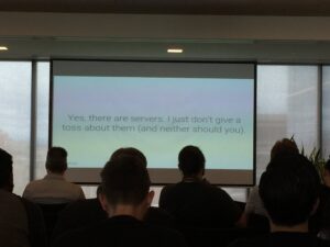 “Yes, there are servers. I don’t give a toss about them (and neither should you).” @polleyg talking data pipelines #devfest17 @gdgmelbourne https://t.co/xKwAkP7Sbk