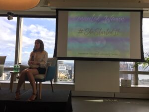 Sarah from Wyse Women has crowd chuckling as she talks about being a mum and importance of flexible work arrangements. #SheStartedIt https://t.co/9k7eAxWwSo