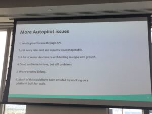 Autopilot released API without realising how many folks would use. I wish more startups would realise value of dev program! #AWSStartupday https://t.co/0Qb9eq2YRn