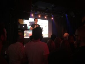 Lots of first timers in the crowd as @stephenlead kicks off #ignitesydney! (Thanks to @themaninblue for the awesome credits...) https://t.co/of7l1nOIaK