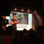 Our host @stephenlead taking advantage of the captive audience to rant about bicycles again... HEAR HEAR! 🚲 #ignitesydney https://t.co/xS4M0WJGIy