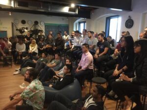 Massive crowd at Sydney's #yownight at @SafetyCultureHQ to hear @LeeRyanCampbell talk about architecting your app for success & longetivity. https://t.co/cix9adLgf4