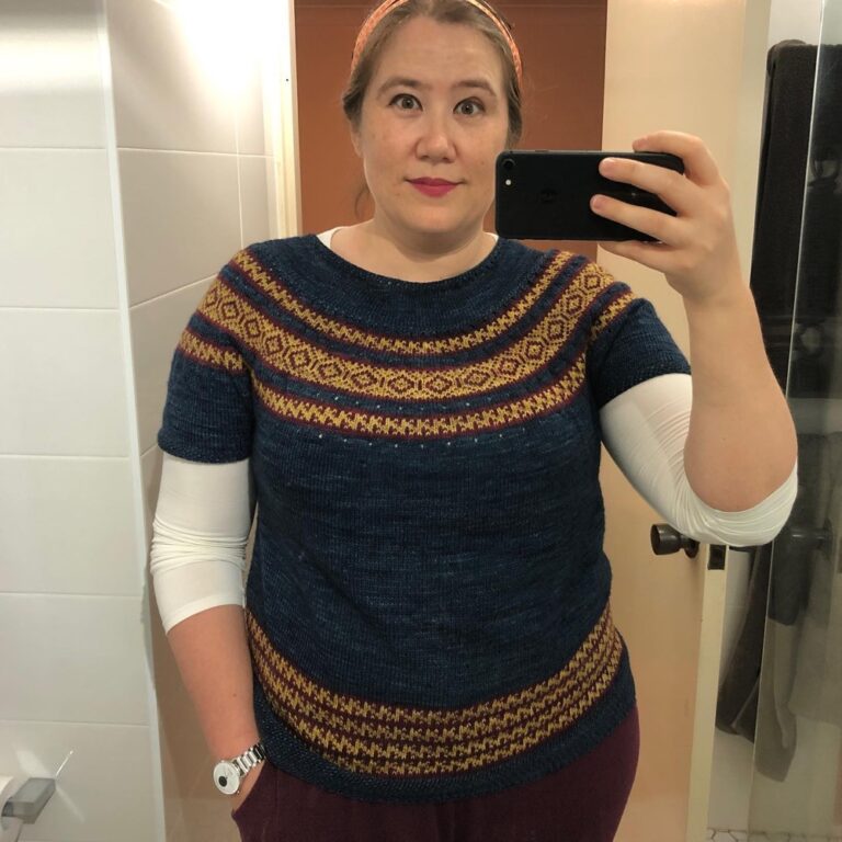 Quarantine jumper is finished! This is Virgil from @boylandknitworks in superwash 4ply Merino from @theaustralianwoolstore. ❤️ Details going up on Rav shortly! #virgiltee #boylandknitworks