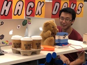 They hacked a teddy bear and poked LEDS in its eyes. 😱😂 #myobhackday https://t.co/8yg19uTId9