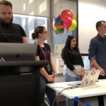 Team Pub Lunch - making me hungry! (Nice cameo by a 🌈 @buildkite sticker!) #myobhackday @MYOB https://t.co/838auVgT0m