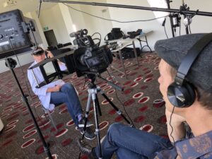 VIP seat to see @nxdnz from @inventorship talking HoloLens... but I'm all about those rainbow YES socks! 😍🧦🌈 #yow17 https://t.co/YObzEE3ptG