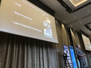 Interesting discussion of craft and mass-production. For @davefarley77, craftsmanship implies creating things individually. (Relevant to my ongoing crafter vs. maker debate...) #yow17 https://t.co/2zhjd3fmrn