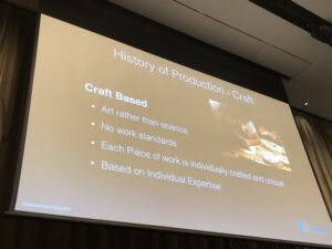 Interesting discussion of craft and mass-production. For @davefarley77, craftsmanship implies creating things individually. (Relevant to my ongoing crafter vs. maker debate...) #yow17 https://t.co/2zhjd3fmrn