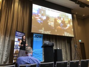 Some interesting ideas for re-teaming from @heidihelfand: Survey folks to see if they want to move. Allow them to negotiate their own "trades" between teams. Have retros on team composition. I love all of these and wish more companies would use. #yow17 https://t.co/hzsGrNOuxA