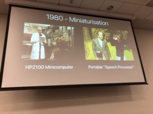 Fascinating stuff as @xerxesb walks us through the history of cochlear implants. It's the only device humans have ever invented to restore one of the five senses. #yow17 https://t.co/NnU21QtLCV