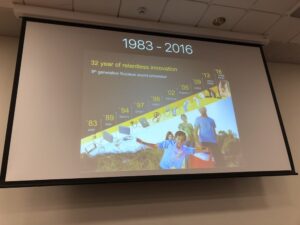 Fascinating stuff as @xerxesb walks us through the history of cochlear implants. It's the only device humans have ever invented to restore one of the five senses. #yow17 https://t.co/NnU21QtLCV