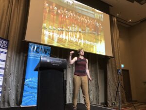 Great advice for sports, work, and everything else: aim to be the worst player on the best team. You'll learn a lot, and you'll normalise high performance. @smamol #yow17 https://t.co/zvrMHOaoCW