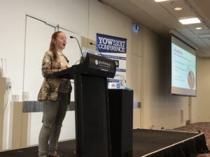 Fascinating. @SaraJChipps found that girls would get excited by wearables but shut down when she mentioned coding. So she had to rebrand coding as customisation, or giving the device "superpowers". #yow17 https://t.co/gbgaTqoALP