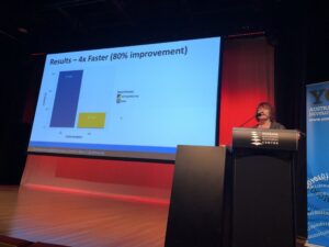 The driving factor for @allPowerde's CSIRO team using serverless was cost. That means every second their lambda function was running really mattered. Optimisation was key. #yow17 https://t.co/ACyqTdTs77