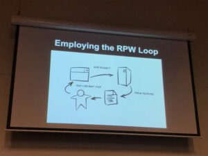 Messages are how humans interact with the world, says David Norman. @mamund translates that into a Request / Parse / Wait model for system interactions. #yow17 https://t.co/QLqrcU7Rt5