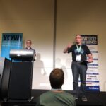 Nice high-energy intro for the post-lunch session from @David_Cook! (And a handy reminder to DEFRAG - move towards the centre of rows to make room for others!) #yow17 https://t.co/CKRoTA8qxs