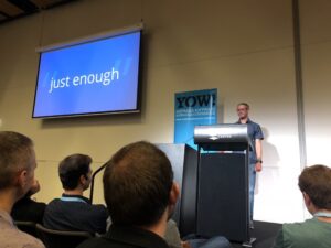 If waterfall says to do all the design up front and agile says to do none, how much should you do? @simonbrown (ever the consultant) says "it depends" and "just enough." #yow17 https://t.co/mYSPMiImEC