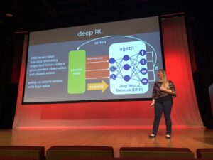 Loving how @yakticus smoothly segued from the practical concerns of a theoretical robot butler to how reinforcement learning with a deep neural network would work. #yow17 https://t.co/gfImApJO6A