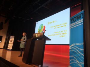 Why aren't people telling stories about software? Stories are how we make sense of the world. @lindaliukas created a little girl named Ruby to teach kids how to talk to computers. #yow17 https://t.co/P0n78mllt4