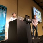 It's a big shift for a dev team when their project goes from being a product to a platform, with other apps and accessories dependent on it. (Love that skull skin!) #yow17 @adamphosho @mark_sabbatical https://t.co/co7uklBbHy