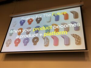 It's a big shift for a dev team when their project goes from being a product to a platform, with other apps and accessories dependent on it. (Love that skull skin!) #yow17 @adamphosho @mark_sabbatical https://t.co/co7uklBbHy