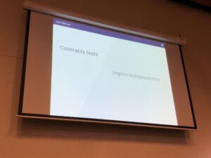 Consumer-driven contract tests solve the problem of test symmetry. Allow devs to make changes with speed and confidence, can be deployed independently, and result in better API design. @bethesque #yow17 https://t.co/fDbVu7uKUW