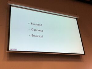 Why does TDD work? 1) Helps you focus. One thing at a time, reliably. 2) It's concrete; allows you to work with examples and pattern matching rather than abstract models. 3) It's empirical. Does this work? If it did, how would I know? Feedback loop. #yow17 @sf105 https://t.co/4N0k8hq26T