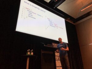 Ondrej knows his audience. He's showing an example of GraphQL using Game of Thrones. 😂 #yow17 https://t.co/QqvYD9GPt6