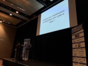 Protip from @abedra: remove all access to the AWS console from all but a few folks. Very your infrastructure configuration into code instead. #yow17 https://t.co/SYSvx6s0Ax