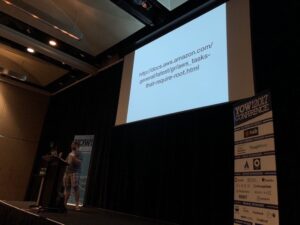 DON'T USE THE AWS ROOT ACCOUNT FOR ANYTHING*. You don't need it. @abedra #yow17 *except for the tasks at the attached URL... https://t.co/QlfbjnovoX