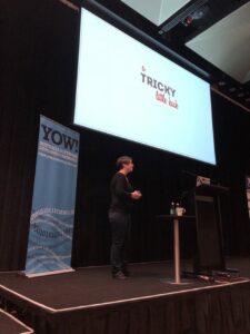 What are the characteristics of an irresistible problem - one you just *have* to solve - versus one that's merely annoying? @kytrinyx starts her talk with this philosophical question... #yow17 https://t.co/NzgFzBAuoU