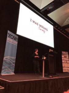 A lot of folks in tech share @kytrinyx's old belief that people skills, while hard, are nice-to-have but ultimately unnecessary and maybe even overrated. She's knows better now. ❤️ #yow17 https://t.co/Wem7RhW59t