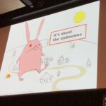 This talk by @WoodyZuill is great, but I'm also enraptured by @badbirdsart's illustrations. Charming, creepy, whimsical. ❤️ #yow17 https://t.co/HewHWtGpvB