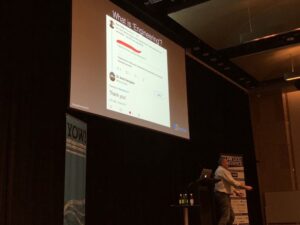 Whoa! One of my twitter conversations had a cameo in @davefarley77's talk. 👋 to @Doctor_Astro!! #yow17 https://t.co/xxpBnkPdIh