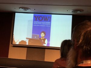 The next best thing to Clara live-coding is watching a video of it. Coding is fun! ❤️ #yow17 @jewelbots @SaraJChipps https://t.co/PJEiDWGnxB