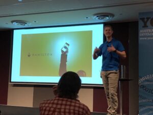 WHAT? How did I not know that one of the @yow_conf #yow17 talks this year features a cameo by @HamiltonMusical!? (Kasper's talking about the tech used to build the mobile app.) https://t.co/umuzpvCKuX