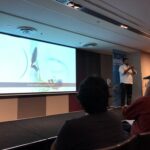 Brief intro into cochlear implants from @xerxesb. Always shocked looks when attendees hear that the first one was the size of an Airpods case, drilled into a person's skull! 😱 #yow17 https://t.co/dQLJJ89KYM