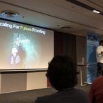 A six year time scale for a technology project is really unheard of for most devs. Team had to make a big bet that Swift was the future for iOS over Objective-C! #yow17 @xerxesb https://t.co/GvusoeRA3O