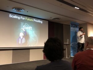 A six year time scale for a technology project is really unheard of for most devs. Team had to make a big bet that Swift was the future for iOS over Objective-C! #yow17 @xerxesb https://t.co/GvusoeRA3O