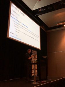 Massive crowd for @mamund's talk! He's starting by talking about breaking changes and the principles needed to ensure forwards and backwards compatibility. #yow17 https://t.co/JSny51DVbW