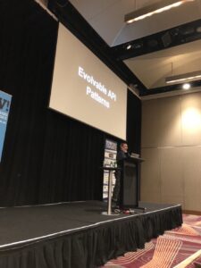 To ensure we don't introduce breaking changes in our APIs, we need to be able to change/add objects, addresses, and actions. We need to design EVOLVABLE APIs. @mamund #yow17 https://t.co/vI1oZDHYan