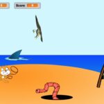 I made my first computer game since high school! 😆 Can you catch enough seagulls to lift the giant peach before Earthworm gets tired of being bait? https://t.co/thfyZf8rCB So far my high score is 30. :) #cs50 @cs50 https://t.co/4JmNdMDbpw