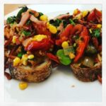 Today's lunch: summer succotash with broad beans, bacon, corn, tomatoes, and basil on bread from @brickfieldsbakery. ❤️ https://t.co/ETWadBYUwC https://t.co/QBbynlfzCw