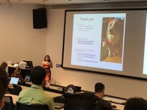 A good speaker knows that including a 🐶 photo is a great way to get a positive response from the audience! 👏 @IngaPflaumer #lca2018 https://t.co/cZay7BO3CO