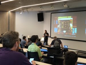 Always a pleasure to hear from @desplesda talking about games! If you want to hear more, he did a great talk at @yow_conf 2016 about game design: https://t.co/GDLWzNSTR2 #lca2018 https://t.co/xBMa6wrL9U