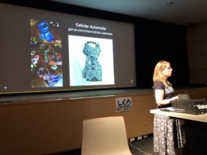 Lovely shout out to @fbz from @chixors! (I have a @KnitYak scarf.) 😊 #artandtech #lca2018 🖼️❤️💻 https://t.co/bprRuLJ6C8