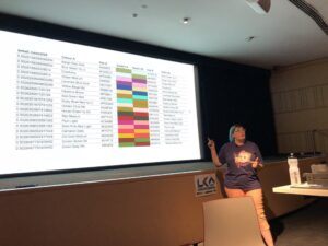 Using math to reduce the number of colours to only those discernible by the human eye! 👏 #artandtech #lca2018 🖼️❤️💻 https://t.co/DjLErLZKvf