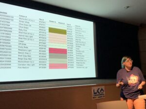 Using math to reduce the number of colours to only those discernible by the human eye! 👏 #artandtech #lca2018 🖼️❤️💻 https://t.co/DjLErLZKvf