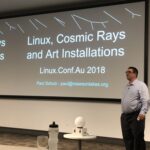 Hearing about cosmic ray detection as an art installation from @pschulz01. This could've really been an #artandtech talk yesterday! #lca2018 🖼️❤️💻 https://t.co/iGHdQRHLWN